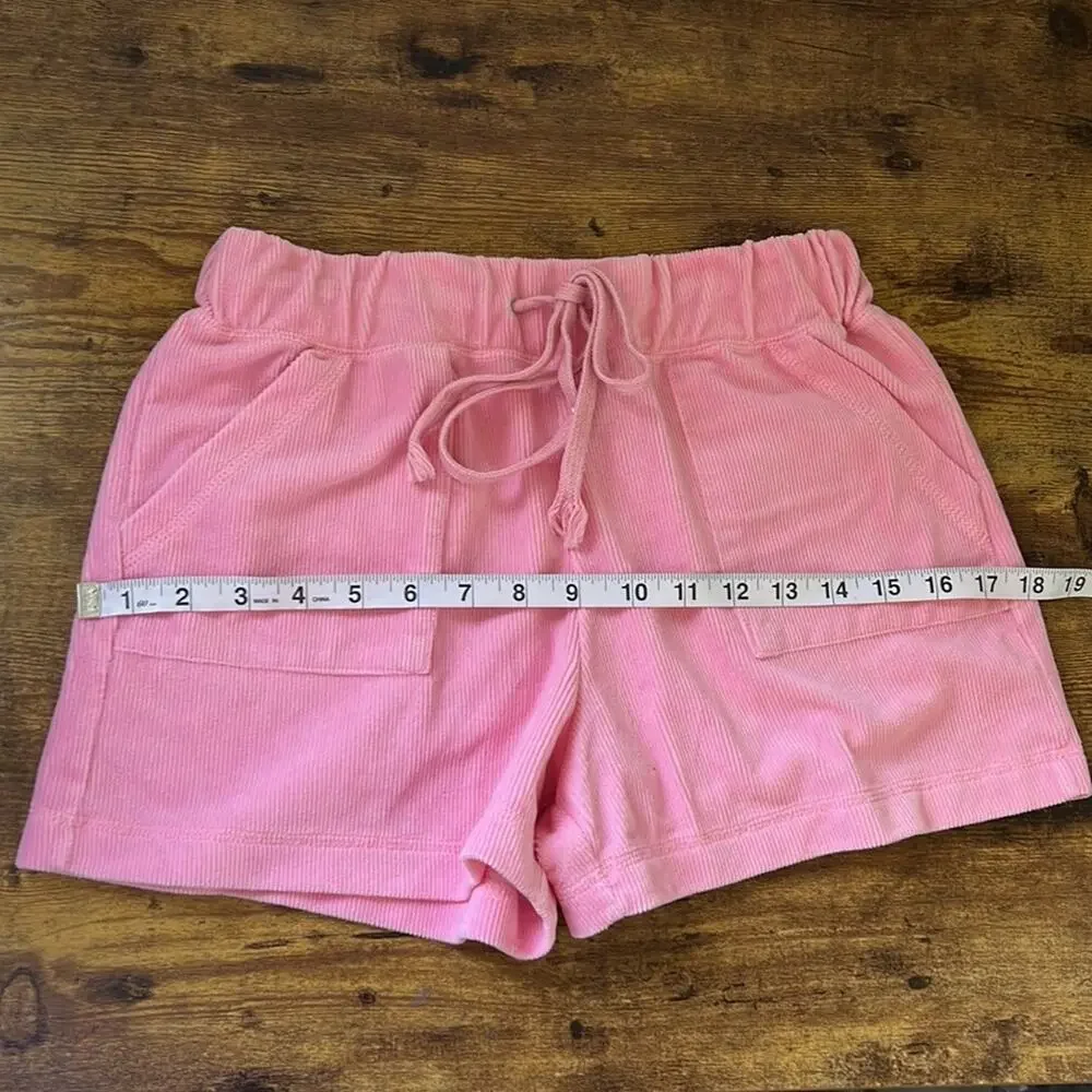 BNCI Athletique Pink Soft Rib Knit Higher Waist Drawstring Shorts